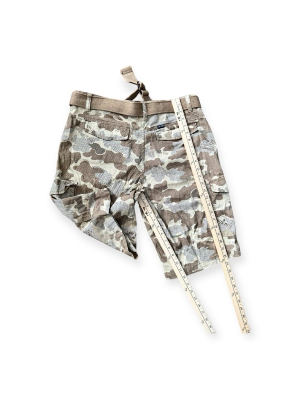 Vintage Zoo York Men 34 Unbreakable Camo Cargo Shorts Belt Y2K Grunge Skate 90s - Picture 4 of 5